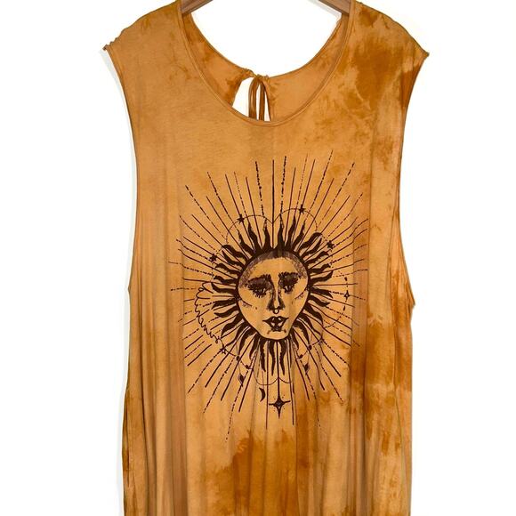 Open Hands by Kantha Bae Hippie Golden Yellow Tie Dye Dream Jumpsuit Free Size - Picture 3 of 15